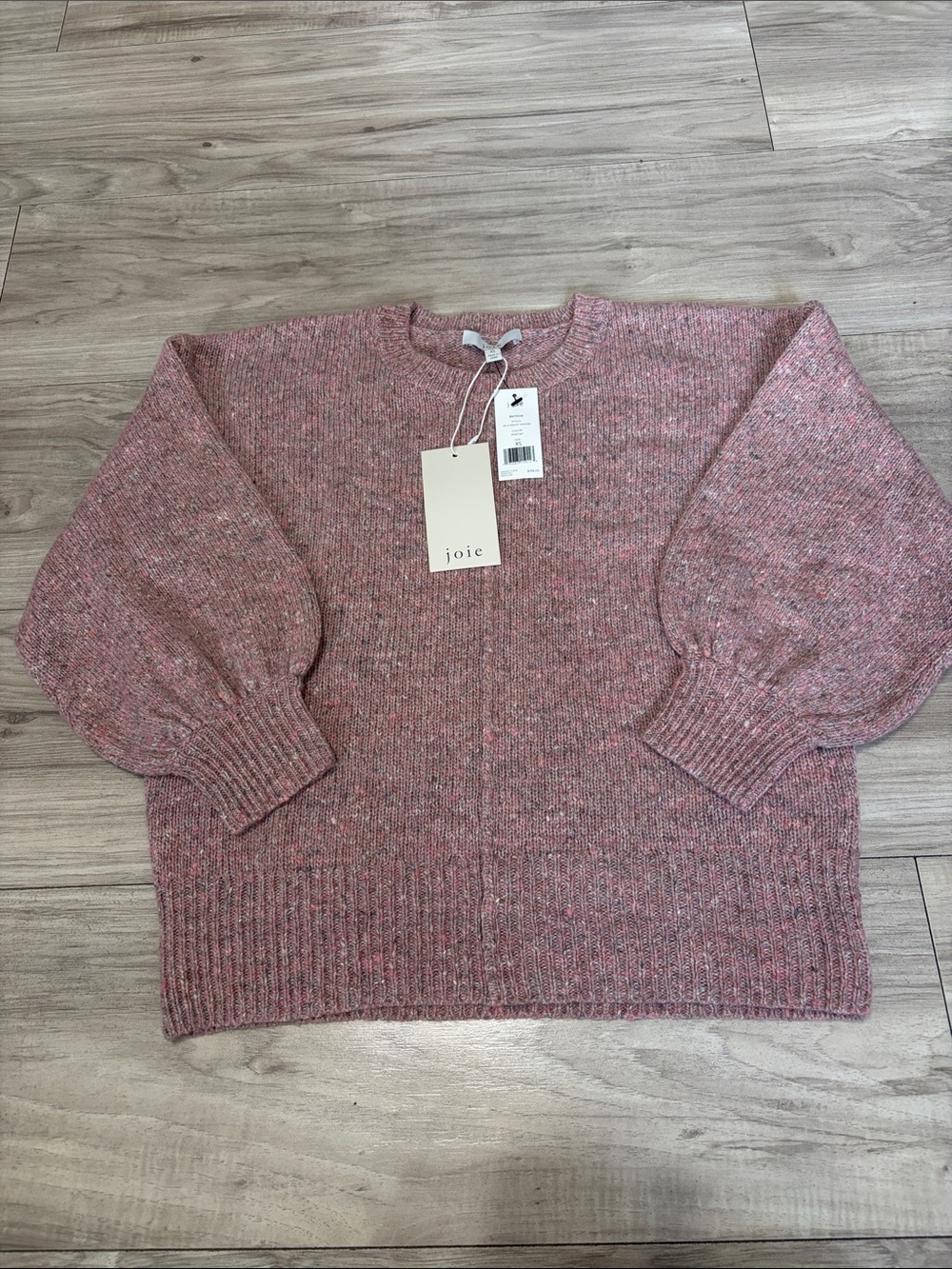 Joie Rose Heather Balloon-Sleeve Crewneck Sweater